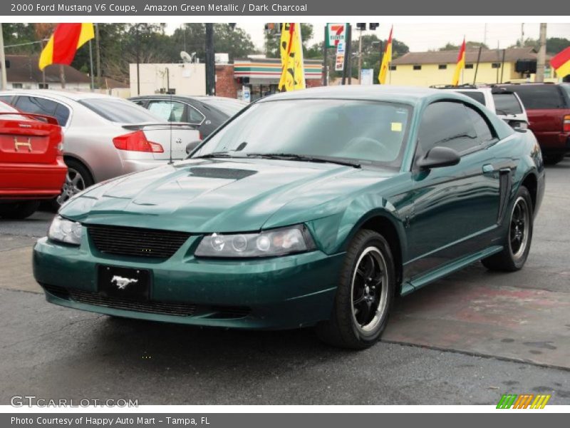 Amazon Green Metallic / Dark Charcoal 2000 Ford Mustang V6 Coupe
