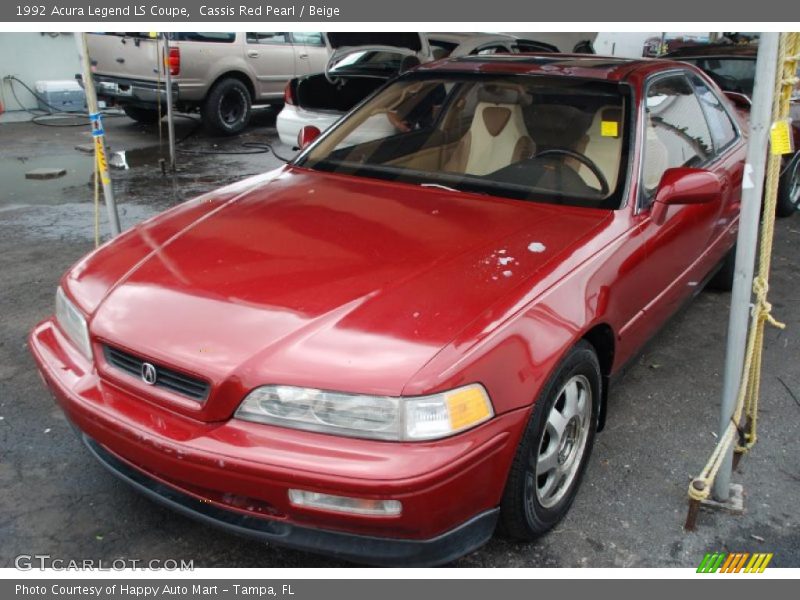 Cassis Red Pearl / Beige 1992 Acura Legend LS Coupe
