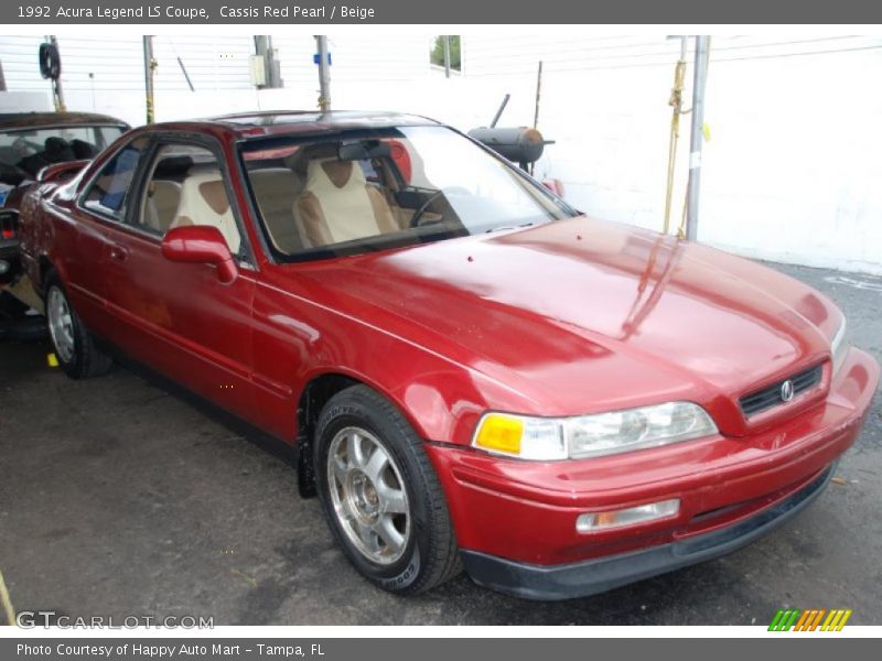 Cassis Red Pearl / Beige 1992 Acura Legend LS Coupe
