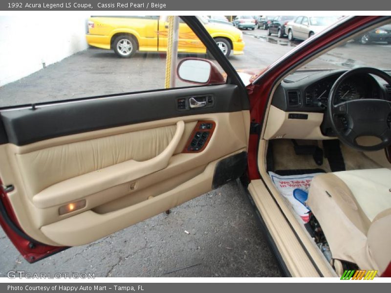 Cassis Red Pearl / Beige 1992 Acura Legend LS Coupe