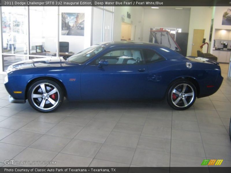 Deep Water Blue Pearl / Pearl White/Blue 2011 Dodge Challenger SRT8 392 Inaugural Edition