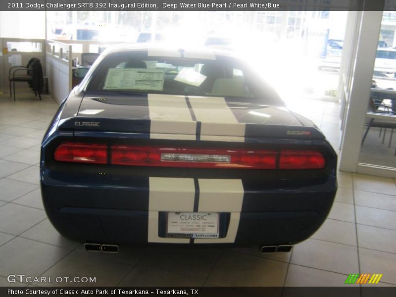 Deep Water Blue Pearl / Pearl White/Blue 2011 Dodge Challenger SRT8 392 Inaugural Edition