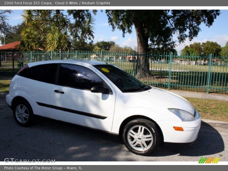 Cloud 9 White / Medium Graphite 2000 Ford Focus ZX3 Coupe