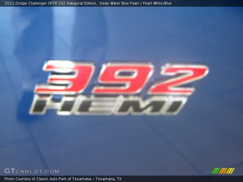 Deep Water Blue Pearl / Pearl White/Blue 2011 Dodge Challenger SRT8 392 Inaugural Edition