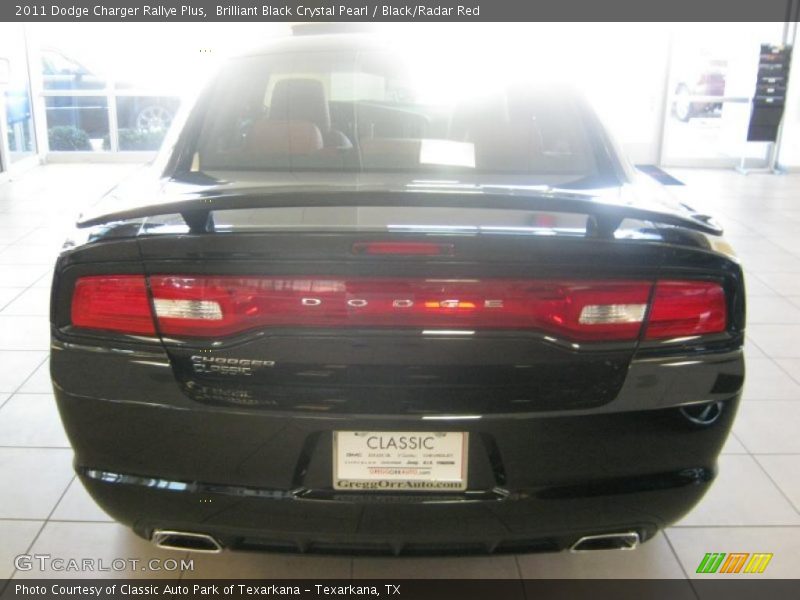 Brilliant Black Crystal Pearl / Black/Radar Red 2011 Dodge Charger Rallye Plus