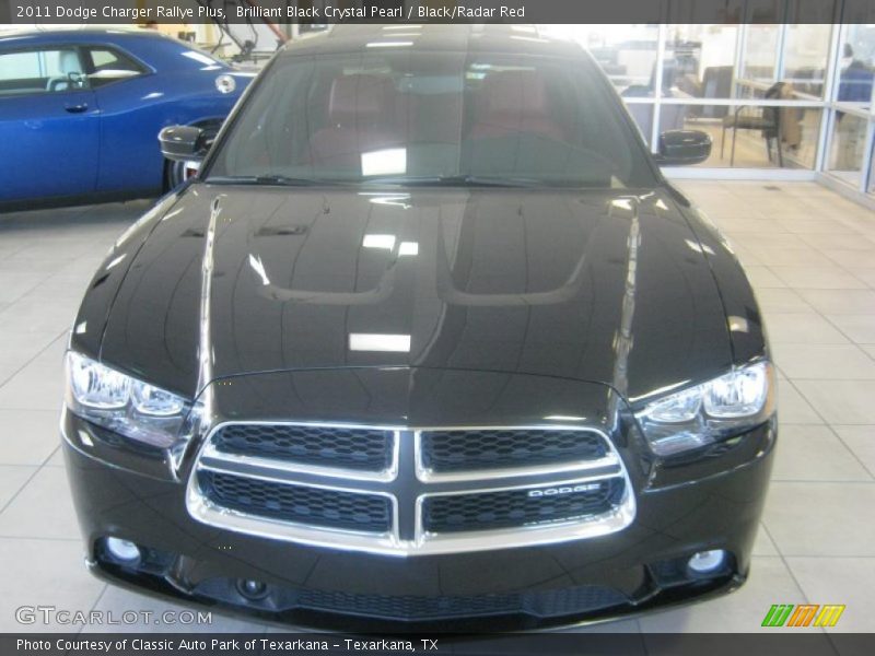 Brilliant Black Crystal Pearl / Black/Radar Red 2011 Dodge Charger Rallye Plus