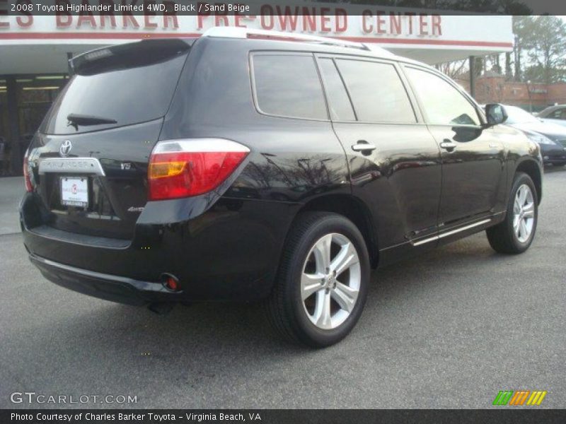 Black / Sand Beige 2008 Toyota Highlander Limited 4WD