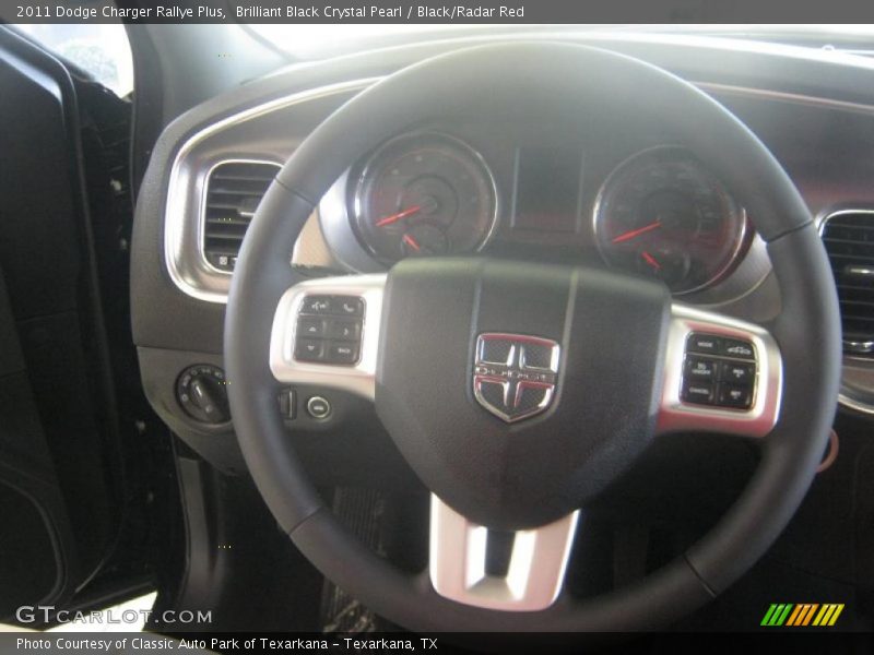 Brilliant Black Crystal Pearl / Black/Radar Red 2011 Dodge Charger Rallye Plus