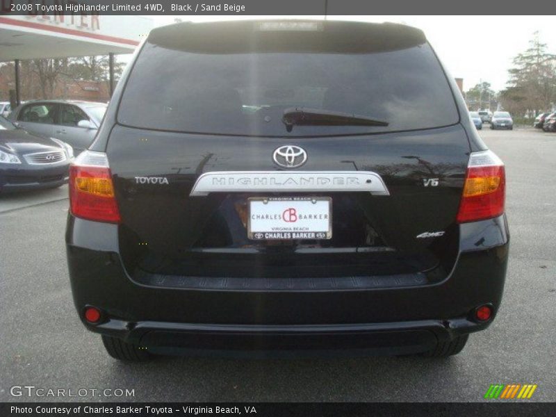 Black / Sand Beige 2008 Toyota Highlander Limited 4WD