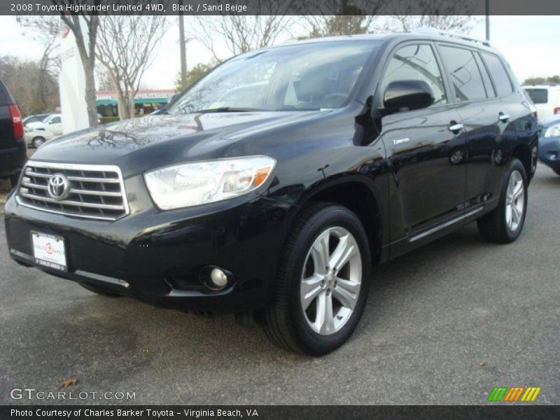 Black / Sand Beige 2008 Toyota Highlander Limited 4WD