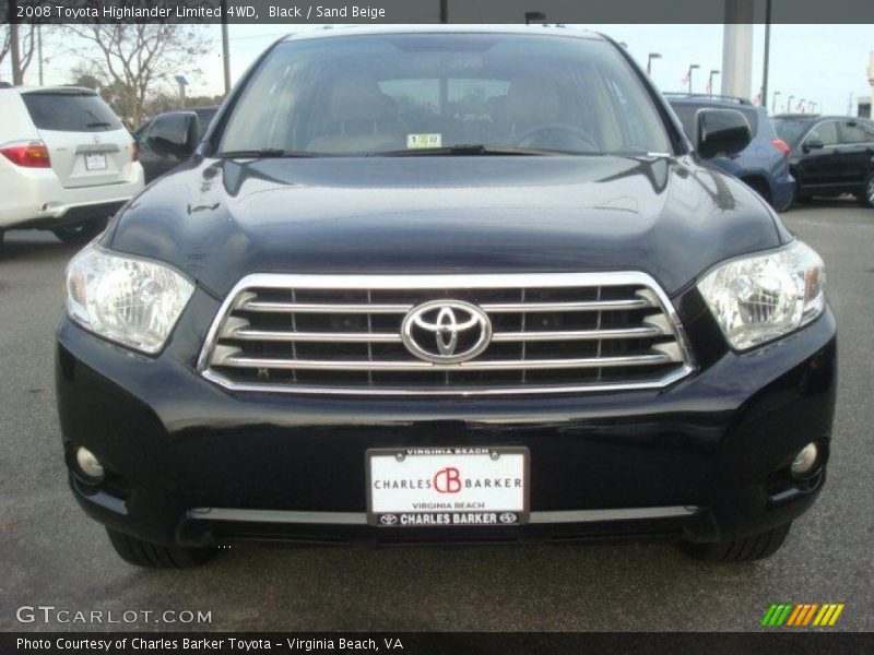 Black / Sand Beige 2008 Toyota Highlander Limited 4WD