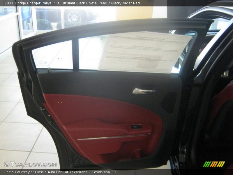 Brilliant Black Crystal Pearl / Black/Radar Red 2011 Dodge Charger Rallye Plus