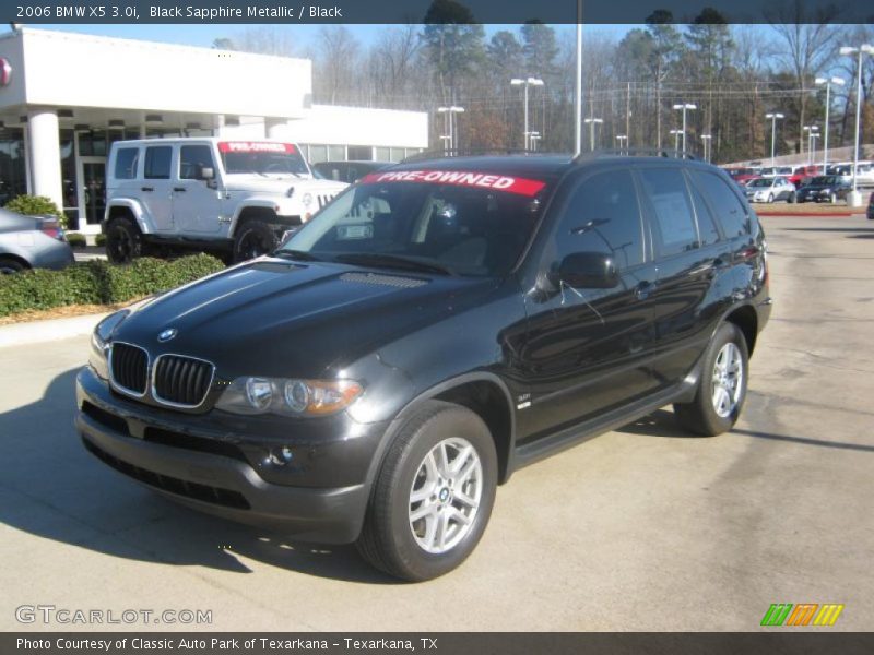 Black Sapphire Metallic / Black 2006 BMW X5 3.0i