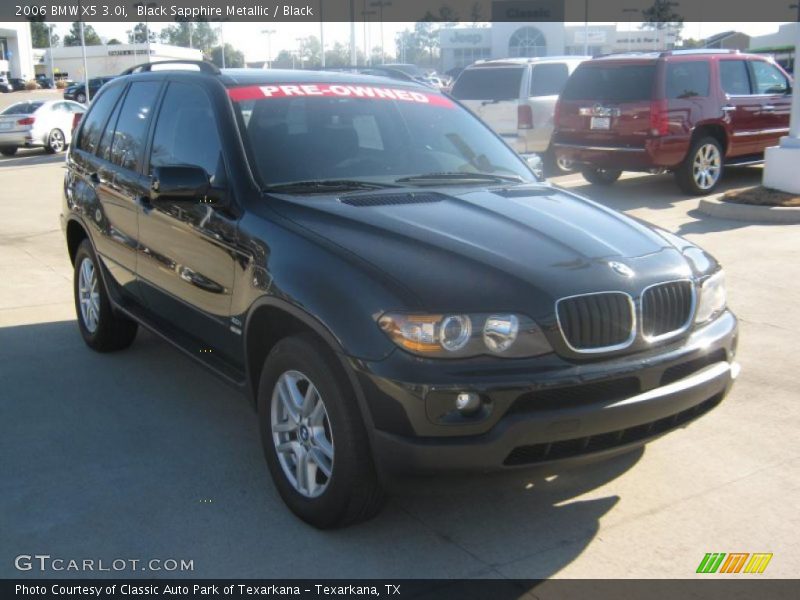 Black Sapphire Metallic / Black 2006 BMW X5 3.0i