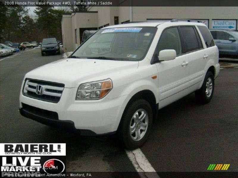 Taffeta White / Saddle 2008 Honda Pilot Value Package 4WD