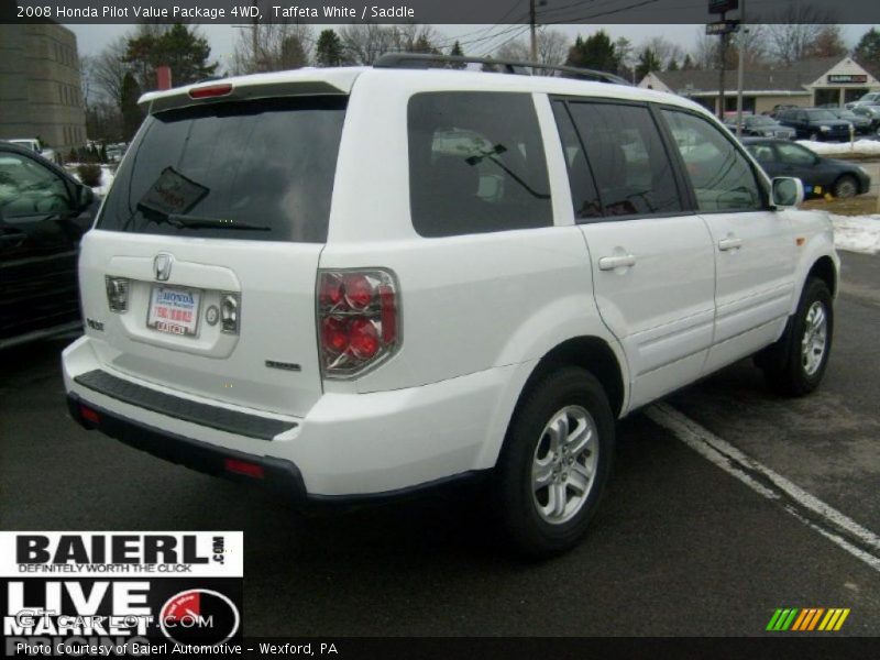 Taffeta White / Saddle 2008 Honda Pilot Value Package 4WD