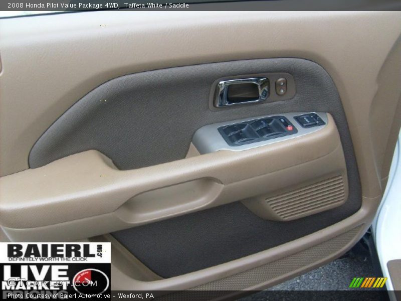 Taffeta White / Saddle 2008 Honda Pilot Value Package 4WD