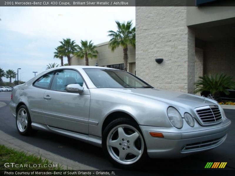 Brilliant Silver Metallic / Ash/Blue 2001 Mercedes-Benz CLK 430 Coupe