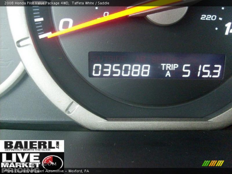 Taffeta White / Saddle 2008 Honda Pilot Value Package 4WD