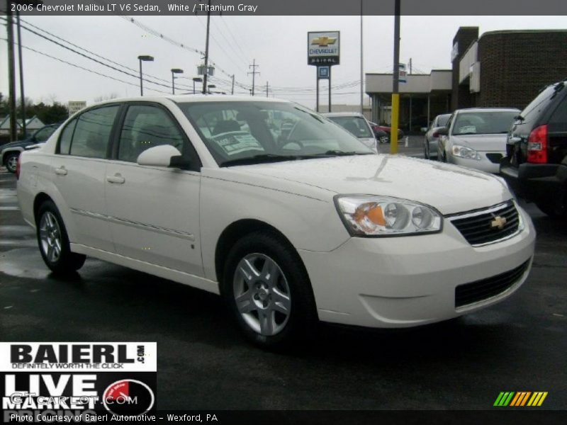 White / Titanium Gray 2006 Chevrolet Malibu LT V6 Sedan