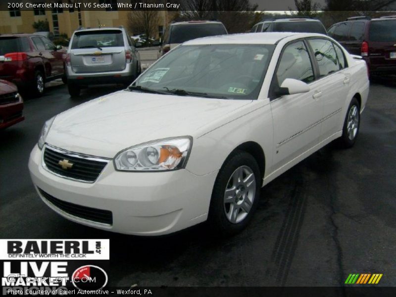White / Titanium Gray 2006 Chevrolet Malibu LT V6 Sedan
