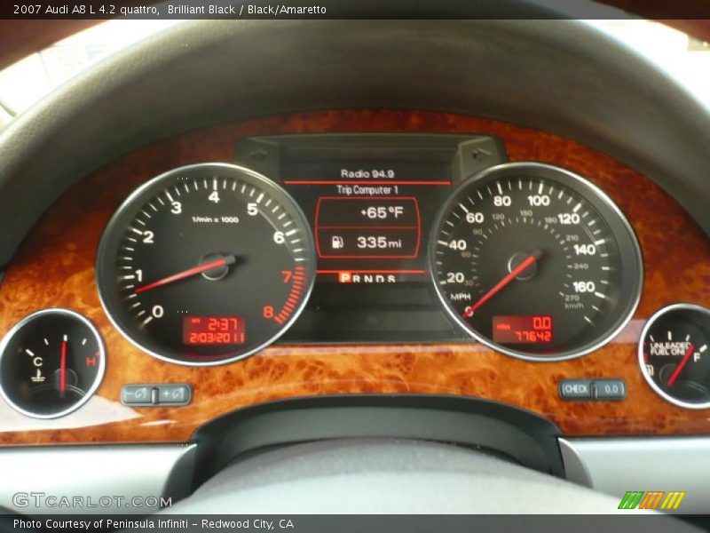 Brilliant Black / Black/Amaretto 2007 Audi A8 L 4.2 quattro