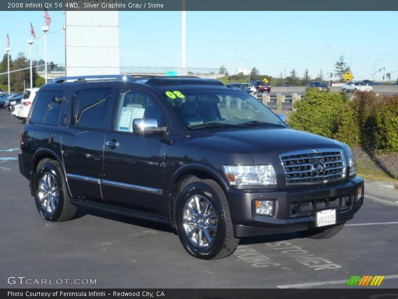 Silver Graphite Gray / Stone 2008 Infiniti QX 56 4WD