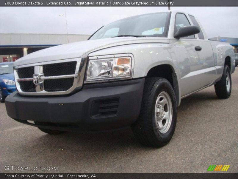 Bright Silver Metallic / Dark Slate Gray/Medium Slate Gray 2008 Dodge Dakota ST Extended Cab