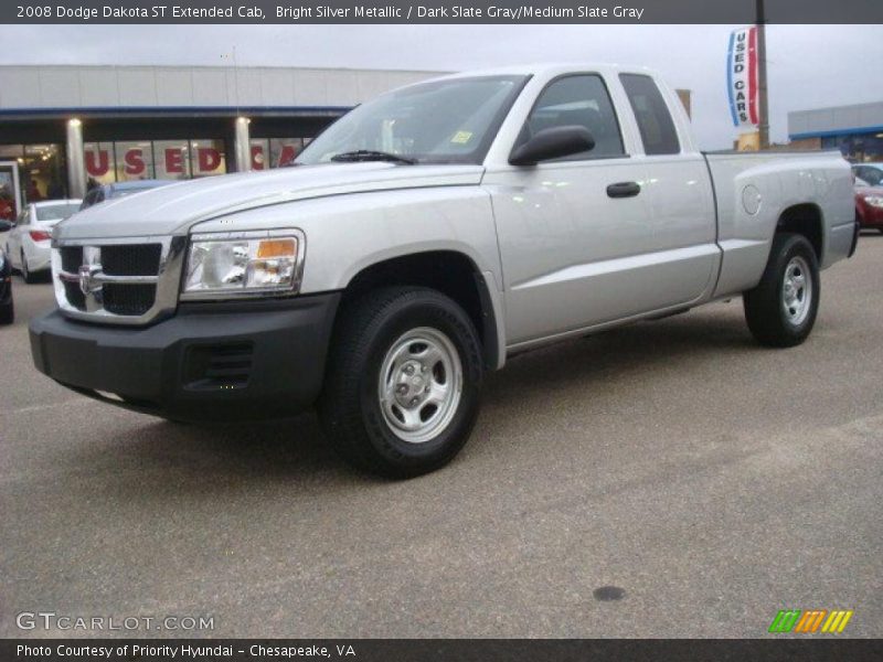 Bright Silver Metallic / Dark Slate Gray/Medium Slate Gray 2008 Dodge Dakota ST Extended Cab