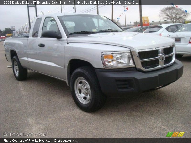 Bright Silver Metallic / Dark Slate Gray/Medium Slate Gray 2008 Dodge Dakota ST Extended Cab