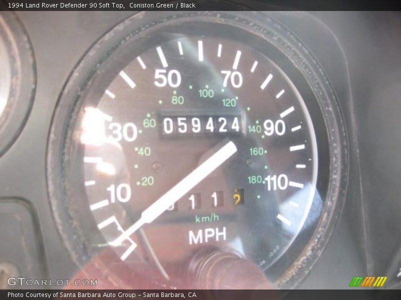 Coniston Green / Black 1994 Land Rover Defender 90 Soft Top