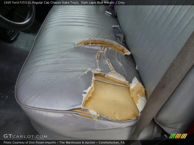 Dark Lapis Blue Metallic / Grey 1995 Ford F350 XL Regular Cab Chassis Stake Truck