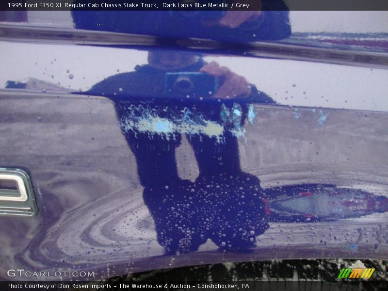 Dark Lapis Blue Metallic / Grey 1995 Ford F350 XL Regular Cab Chassis Stake Truck