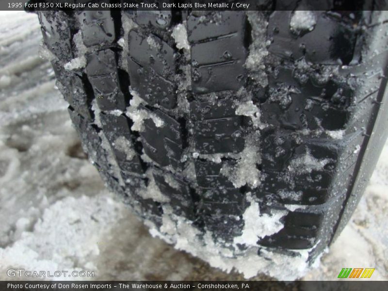 Dark Lapis Blue Metallic / Grey 1995 Ford F350 XL Regular Cab Chassis Stake Truck