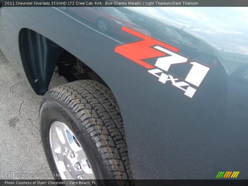 Blue Granite Metallic / Light Titanium/Dark Titanium 2011 Chevrolet Silverado 3500HD LTZ Crew Cab 4x4