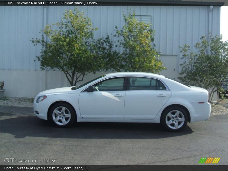 Summit White / Ebony 2009 Chevrolet Malibu LS Sedan