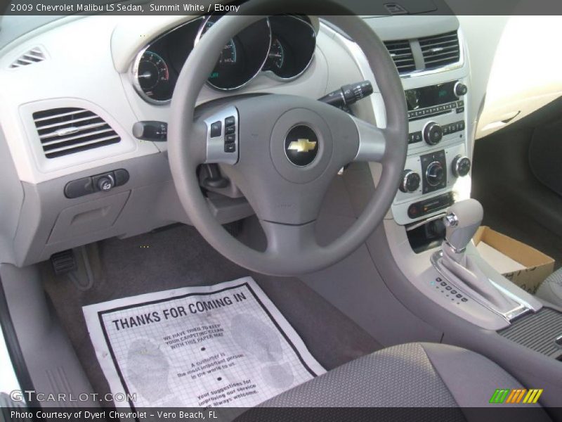 Summit White / Ebony 2009 Chevrolet Malibu LS Sedan