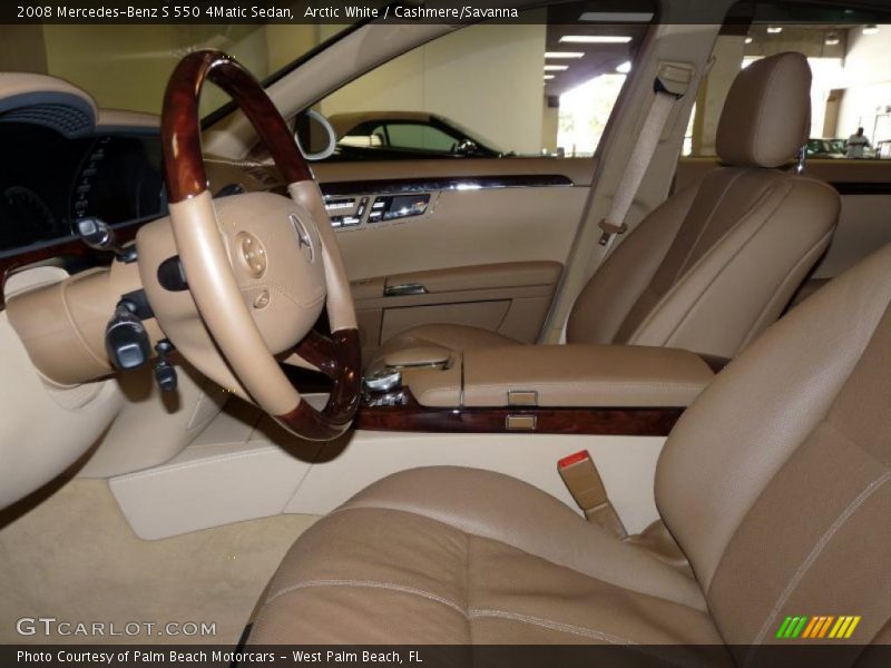 Arctic White / Cashmere/Savanna 2008 Mercedes-Benz S 550 4Matic Sedan