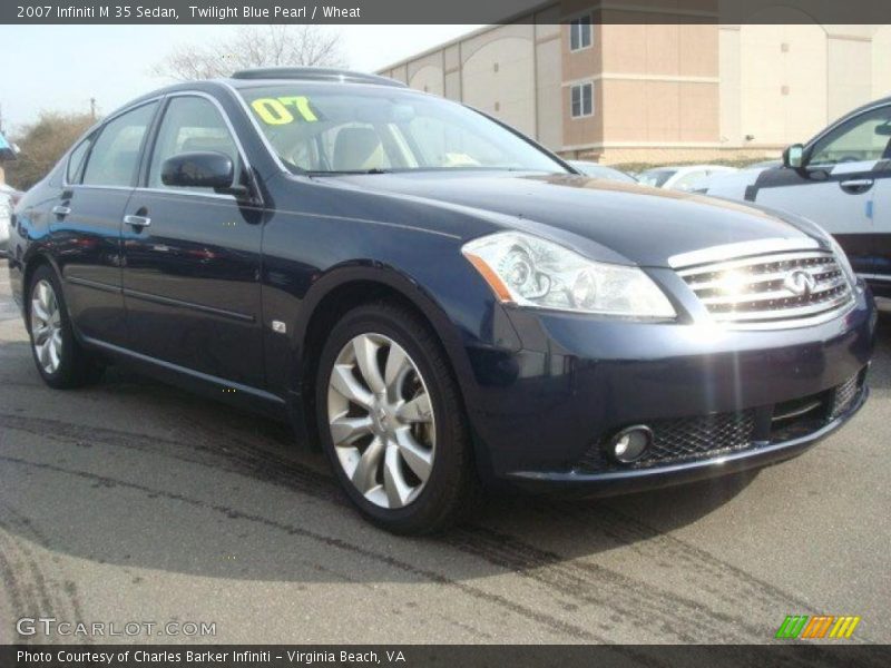 Twilight Blue Pearl / Wheat 2007 Infiniti M 35 Sedan