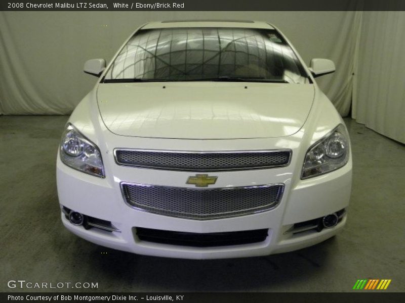 White / Ebony/Brick Red 2008 Chevrolet Malibu LTZ Sedan