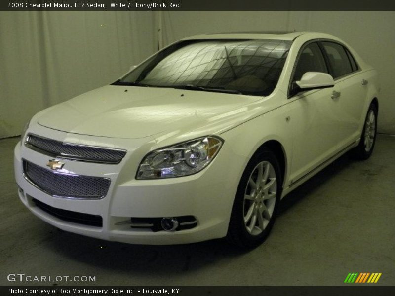 White / Ebony/Brick Red 2008 Chevrolet Malibu LTZ Sedan