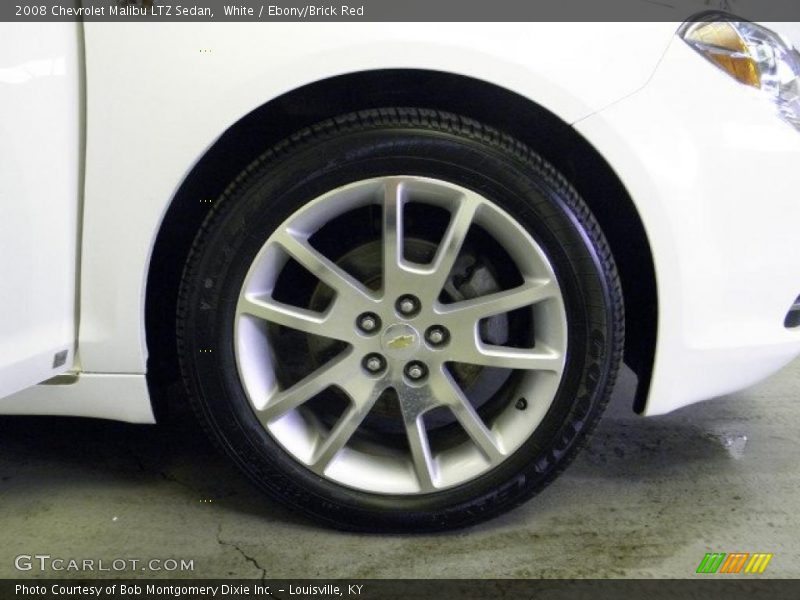 White / Ebony/Brick Red 2008 Chevrolet Malibu LTZ Sedan