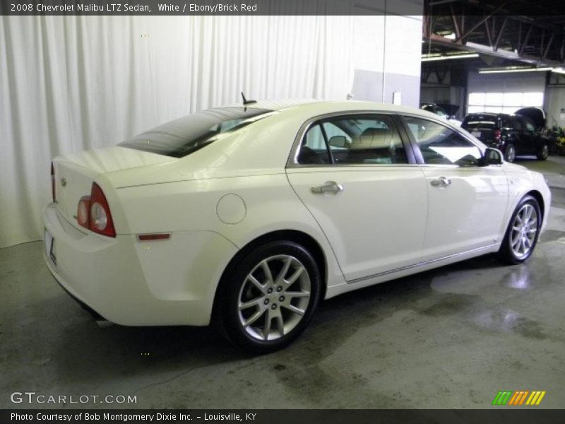 White / Ebony/Brick Red 2008 Chevrolet Malibu LTZ Sedan