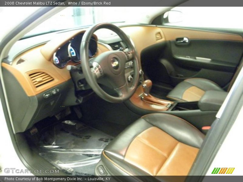 White / Ebony/Brick Red 2008 Chevrolet Malibu LTZ Sedan