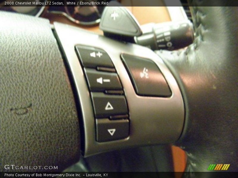 White / Ebony/Brick Red 2008 Chevrolet Malibu LTZ Sedan