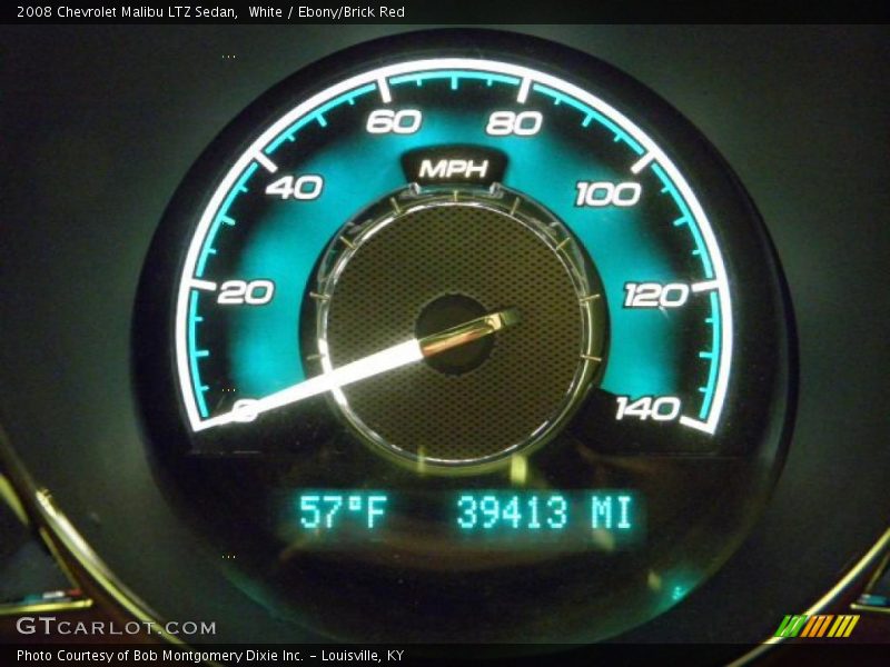 White / Ebony/Brick Red 2008 Chevrolet Malibu LTZ Sedan