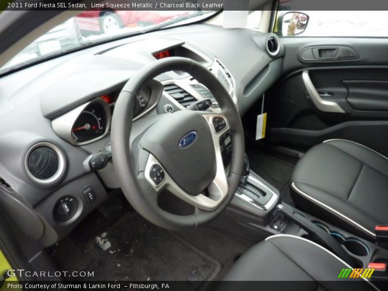 Charcoal Black Leather Interior - 2011 Fiesta SEL Sedan 