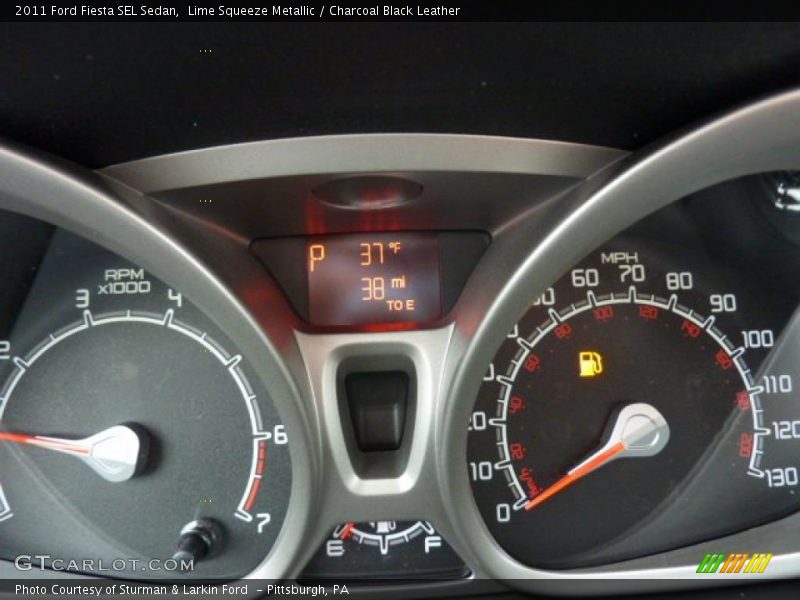 Lime Squeeze Metallic / Charcoal Black Leather 2011 Ford Fiesta SEL Sedan