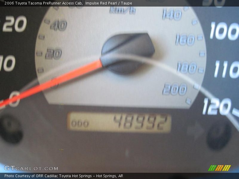 Impulse Red Pearl / Taupe 2006 Toyota Tacoma PreRunner Access Cab