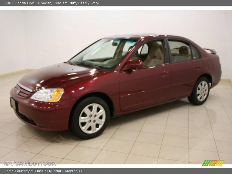 Radiant Ruby Pearl / Ivory 2003 Honda Civic EX Sedan